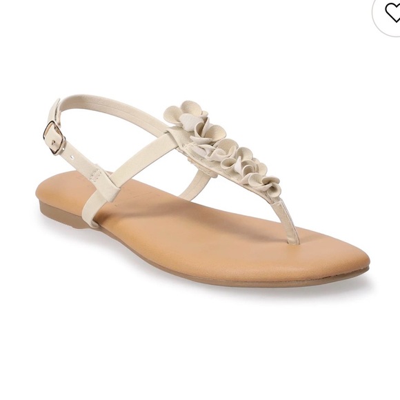 LC Lauren Conrad Tan Floral Sandals - Picture 4 of 5